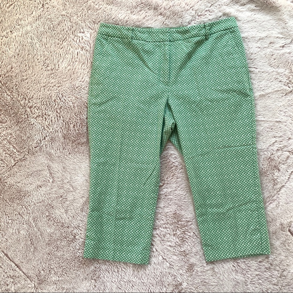Talbots Heritage Green Print Capris 12P